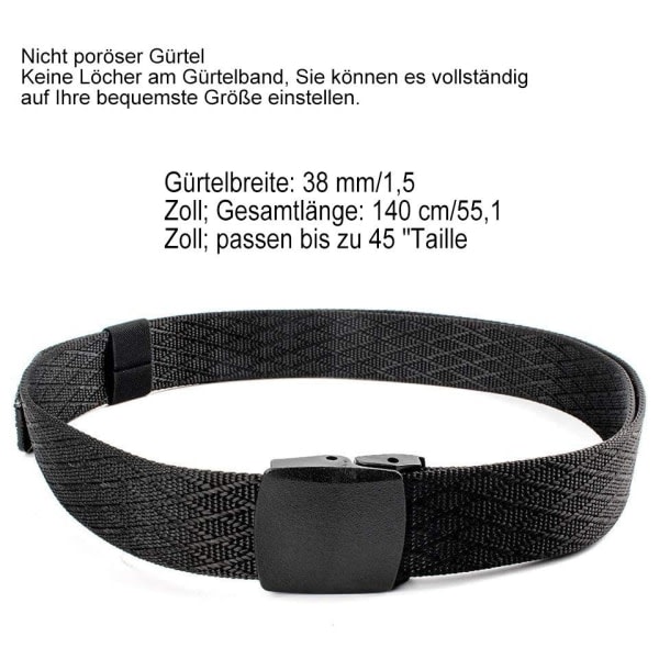 2 nylon män andas taktiska bältesremmar trupper med utomhusvävt bälte utan metallspänne