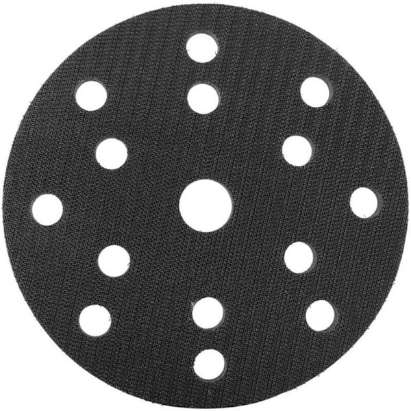 Pakke med 10 bløde slibepuder, 150 mm slibeinterfacepuder blød svamp diameter 150 mm (15 huller)..DEBUNS