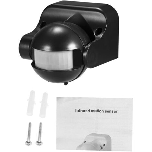 Stor infraröd rörelsesensor 220V-240V 180 graders vinkel svart