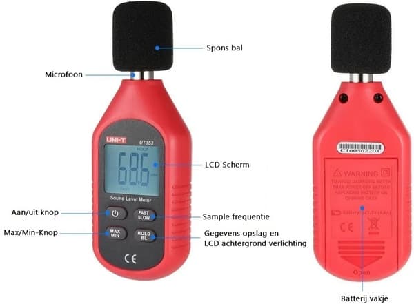 Digital lydniveaumåler Decibelmåler 30-130dB med baggrundsbelyst LCD, Max/Min datahold, bærbar dB-måler til hjemmekontor, fabrik, trafikstøjmåling