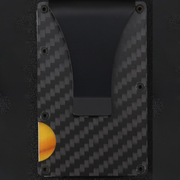 Män Slim Carbon Fiber Kreditkortsholder RFID Blocking Metal Wa Sort