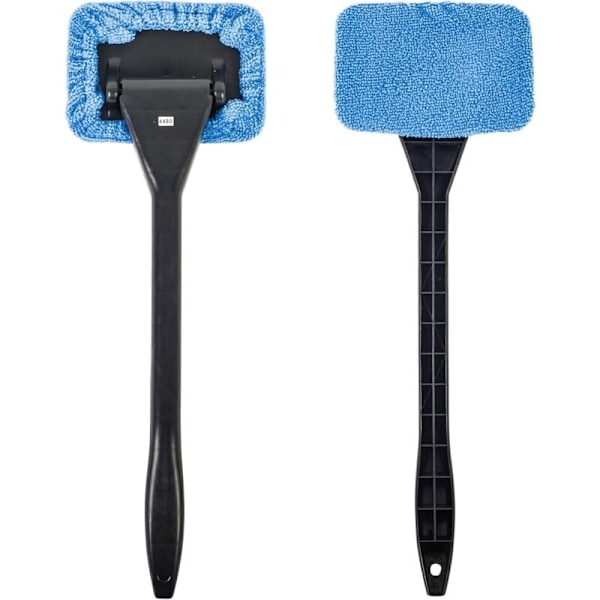 Invändig Vindrutetvättare - Långt Handtag Bil Vindrutetvättare Invändig Vindruterengöring Avlägsning av Dimsamling - 2-pack