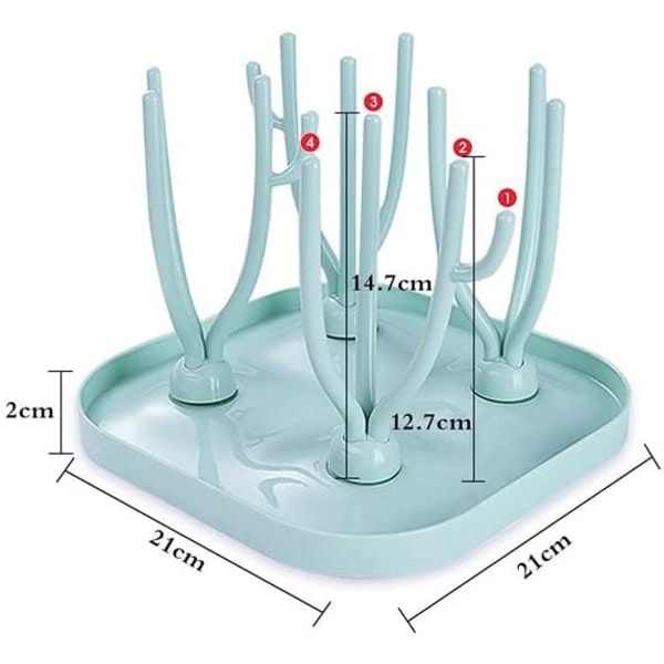 Galaxy Tørrestativ til baby med drypbakke, BPA-fri babytilbehør til tørring (grøn)