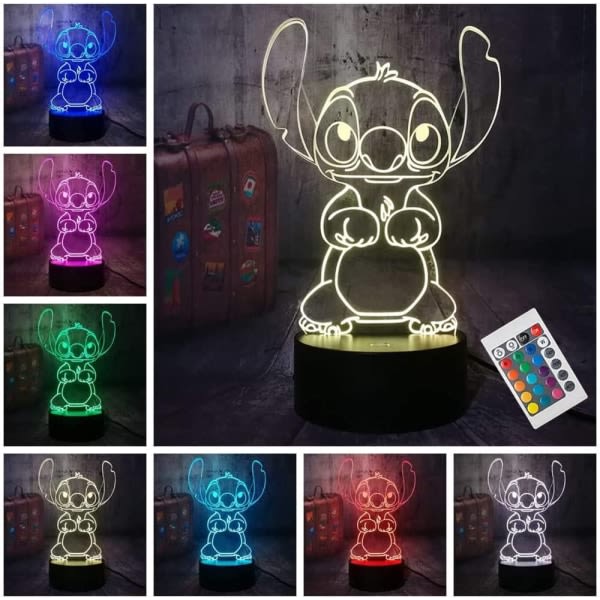 Stitch nattlampe, Lilo og Stitch gaver 3D Stitch lampe leketøy