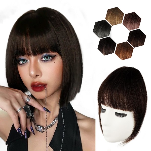 TG Clip In Bangs for Women 100% Human Hair Extensions fransk