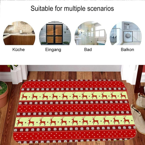 Joulu lattiamatto sisämatto Liukumaton oviaukon matto