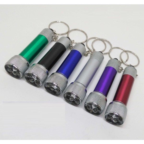 6 st nyckelrings-LED-ficklampor med svansbrytare - perfekt för camping, vandring, utomhusaktiviteter och nödbelysning