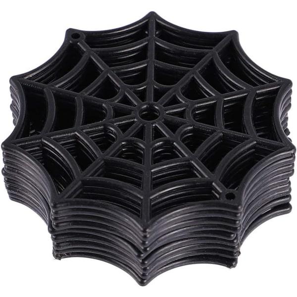 50 stk Spindelvævs Underlag Plast Cobweb Cup Mat Matta Halloween Party Favors (sort)