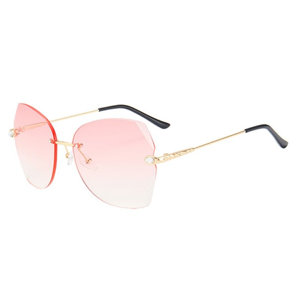 Ramlösa, personlig diamantsolglasögon, marina solglasögon med stor ram for kvinder----Guldram dobbelt rosa tabletter
