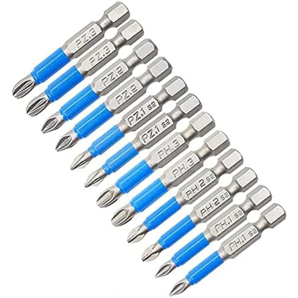 Galaxy 12 stk magnetiske sett, sklisikre sett 50 mm sekskant skaft