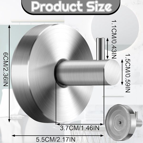 4 kpl - 6*6*5,5 cm - Imu koukut - Koukut imukupilla - pyyhekoukut ilman porausta - vedenpitävä