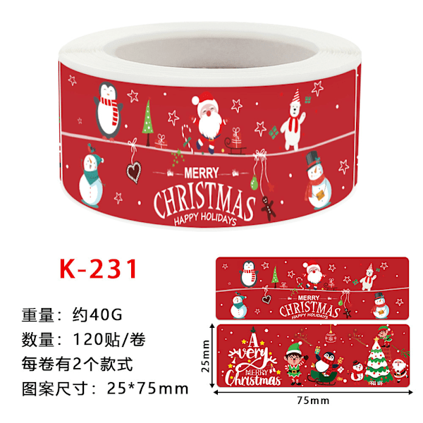 Roll package Christmas holiday gift gift commodity decoration sticker label