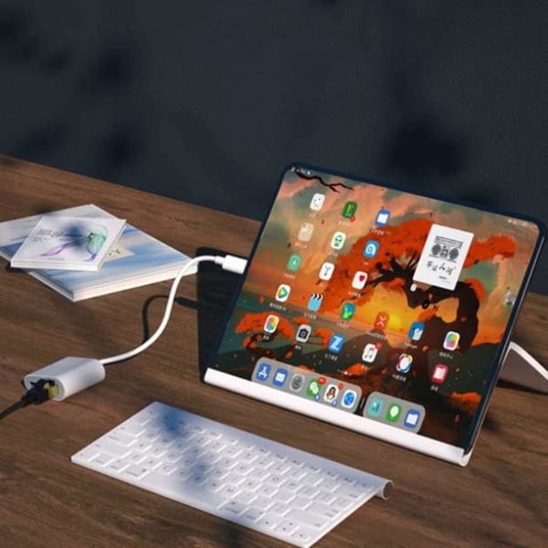 USB-C till RJ45 Ethernet-adapterkabel med PD typ-C/belysning