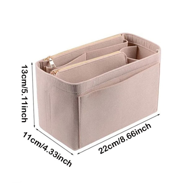 Filt Handväska Organizer Damväska Organizer Insats och Foder Reseförvaring Kosmetiska Fickor Väska i Väska Handväska Organizer Väska Insert Tote