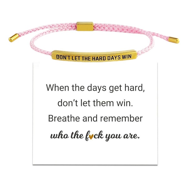 CTDWNT Låt inte de tuffa dagarna vinna armband för kvinnor och män, Inspirerande Black2 onesize
