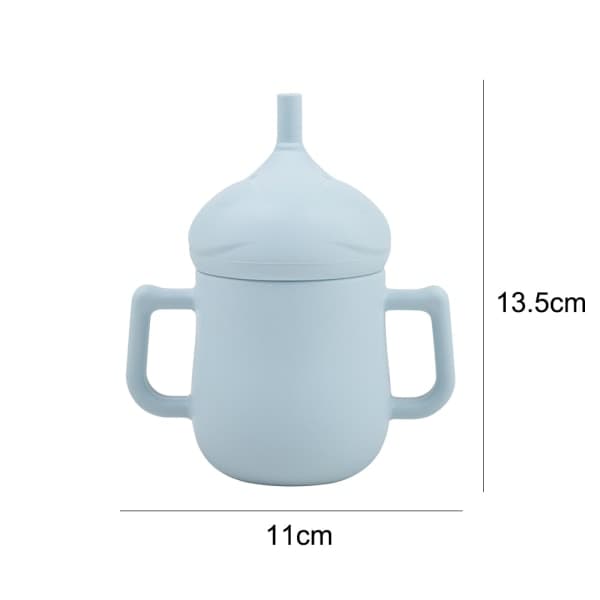 Silikonpipmugg med mjuk pip, spillsäkert lock, halkfri