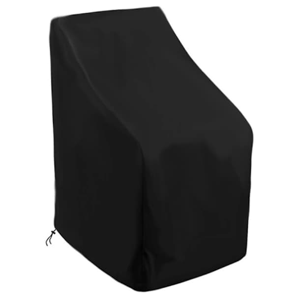 Terrassestolbetræk Vandtæt Oxford Polyester til Stabelbare Udendørsstole Sort 65 x 65 x 120 cm