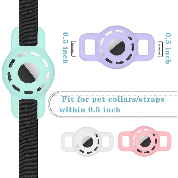 Halsbandshållare för AirTag, 2-pack, för hund- och katthalsband inom 1/2 tum