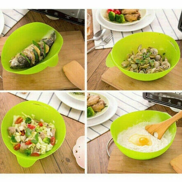 2x Silikon Brødform, Foldbar Skål, Dampfiskeskål, Bageblanding Silikon Mikrobølgeovn Skål
