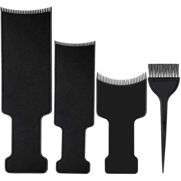 TG Kit med 4 balayage-brädor og penslar, 3 hårfärgstavlor och