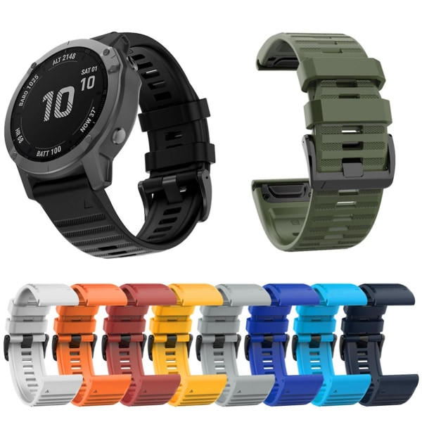26 mm silikoneur Watch til Garmin Fenix ​​​​6x 5x 3 Hr D2 Bravo