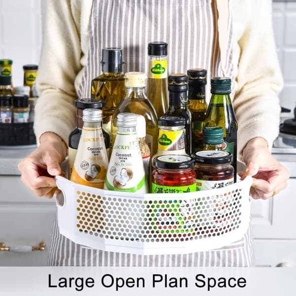2 Pieces Rotating Spice Racks, Plastic Rotating Spice Rack for Kitchen Cabinet Storage_yux