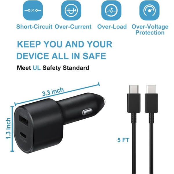 TG 25W USB-C billader, PD & QC3.0 dobbelport kompatibel billader