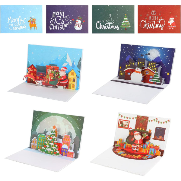 Galaxy 4 ST 3D härliga julhälsningskort, popup-kort för semesterpapper för barnfamiljen