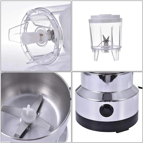 Elkaffe Kitchen Flakes Beans Herbs Granules Grinder silver silver 10.5*17cm_yux silver 10.5*17cm