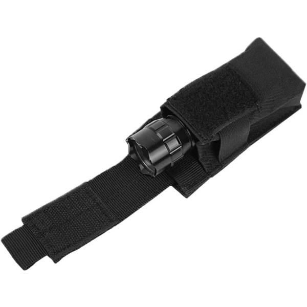 Musta taskulamppu tasku, kotelo Molle taskulamppu tasku Nylon taskulamppu
