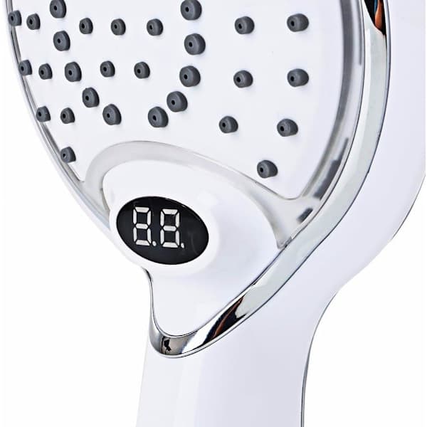LED brusehoved med temperatursensor, digitalt display, 3 farver, vandkraft-yux