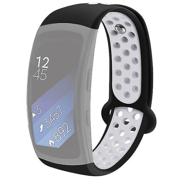 To-farvet ur til Gear Fit2 / Fit2 Pro Sort Hvid