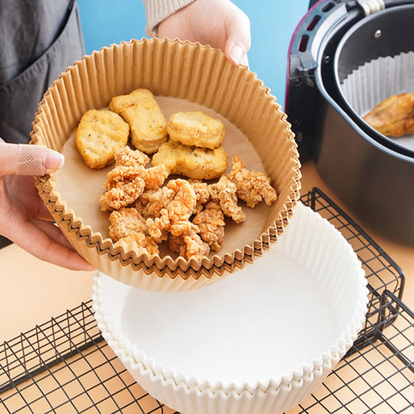 Olje-resistent bakepapir for Air Fryer Sirkulært olje-absorberende bakepapir Olje-resistent bakeplate for kjøkken Papirbrett