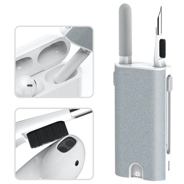 TG Praktisk Multifunktionel 5-i-1 Rengøringskit til Airpods, Computer, Grå