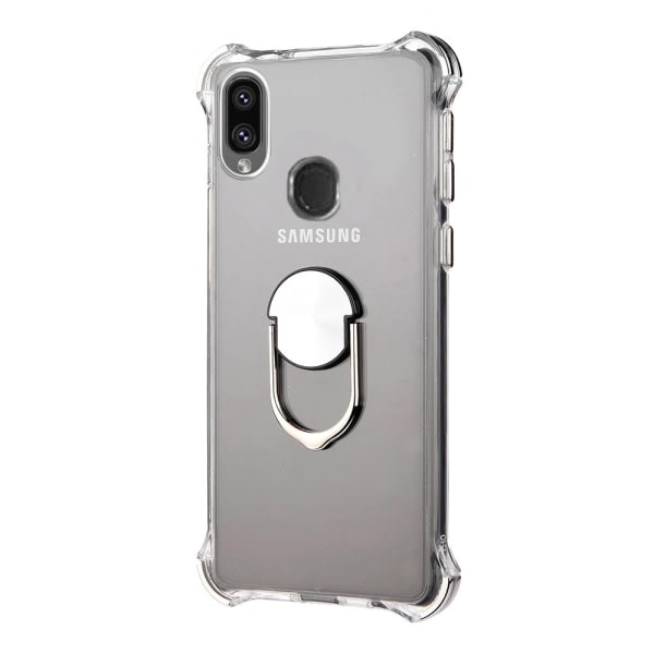 Ohut Suojaava Kotelo Renkaalla - Samsung Galaxy A40 Hopea