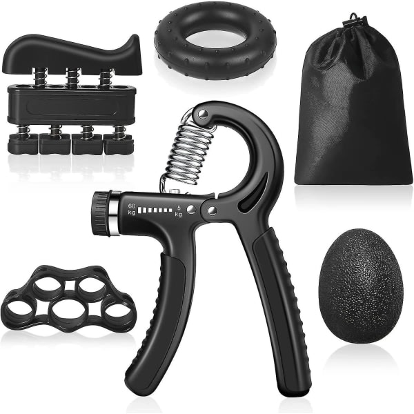Håndgrep, 5 stk Håndforsterkere, Håndforsterkere, Underarmsforsterkere, 5-60 kg justerbar Tellende Håndgriper Resistance Finger Exerciser Wr