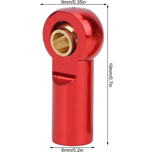Galaxy RC-kulled, paket med 10, RC Car Pull Vevstång, Metallkulledstillbehör (röd)