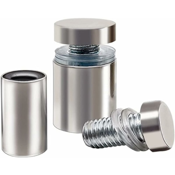 20x Distansskruvar, Glasreklam Axis Spacer Bolt Fix Glasdistansreklam, Rostfritt stål, 12X40mm, med Skruvmonteringstillbehör