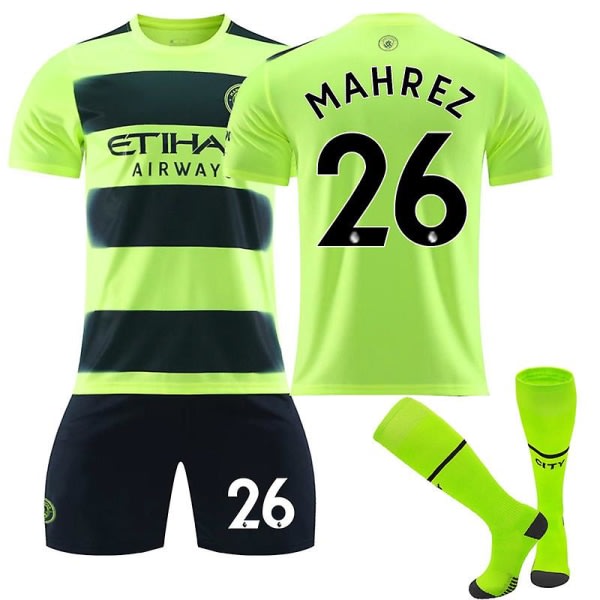 TG 2022-2023 Manchester fotbollströja sett nr 26 Riyad Mahre XS (160-165cm)
