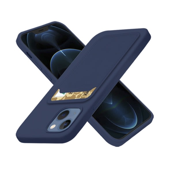 TG iPhone 13 Mini - Praktisk Stilrent Skal med Korthållare Mörkblå