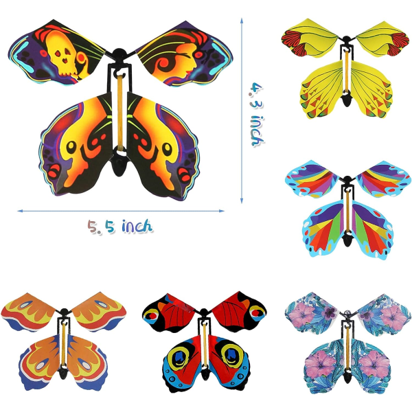 Galaxy 10 st Magic Butterfly Fairy Flying Toys f?rf?rgglada bokm?rken og gratulationskort gave