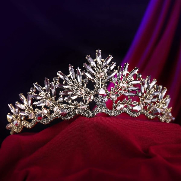 Galaxy Vintage barock Crown Alloy Prom Quenn Crown Brud Tiara Bröllopshuvudstykke (svart)