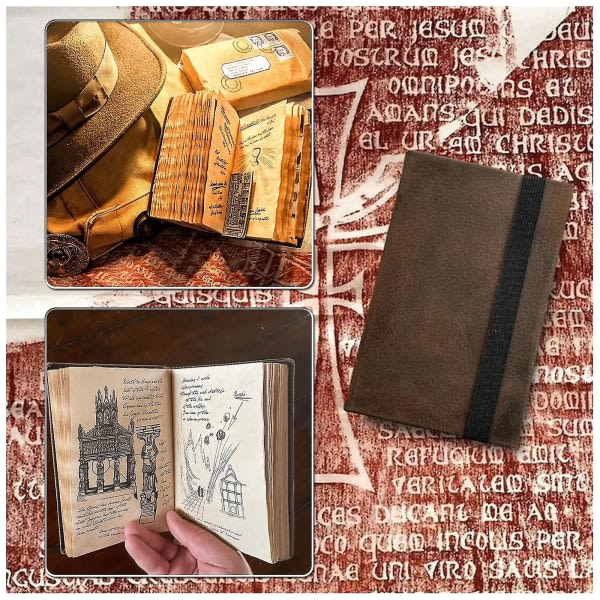 Indiana-jones Grail Diary Prop replika med dolda verdifulla insettingar Avid filmfans Present Retro Spiral Notebook Notepad
