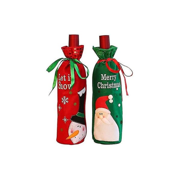 Galaxy Förpackning med 2 julvinflaska presentpåsar Flaskförpackning med dragpåsar presentpapper