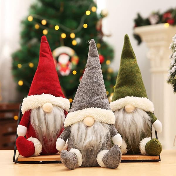 Tomtar Juletræspynt, Julepynt Håndlavede Plys Tomtar Julemand Elf-yux