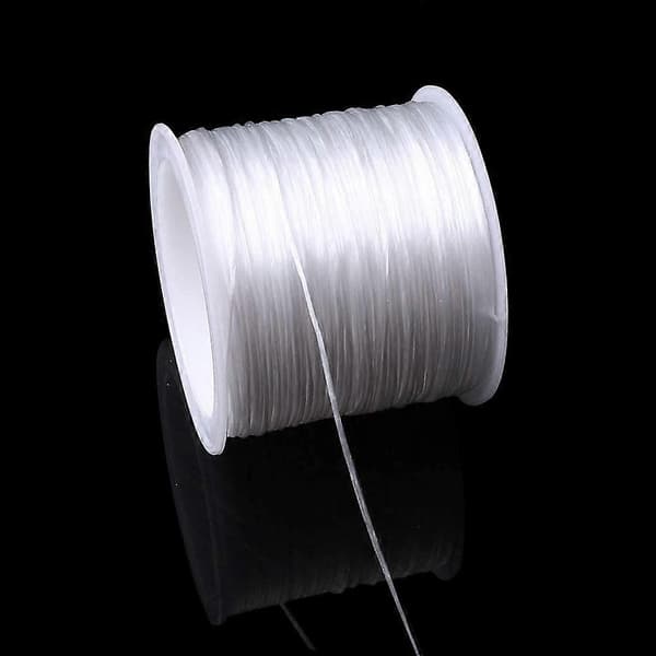 XJ-1mm Elastisk Tråd til Smykkefremstilling, Sort og Transparent Elastisk Snor Smykke Perle Armbånd Tråd_yux