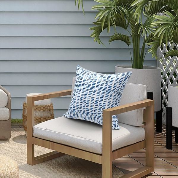 Kuddfodral för utomhus/inomhus, ENDAST fyrkantiga kuddfodral, moderna kuddfodral för soffa uteplats Soffdekoration 18 x 18, 2-pack, Pebble Blue