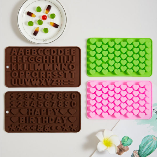 Silikoneform til Chokoladebogstaver og -tal - Kagedekoration, Slik, Gele, Gummies, Kageudskæring, Køkkenredskaber og Tilbehør pink claws
