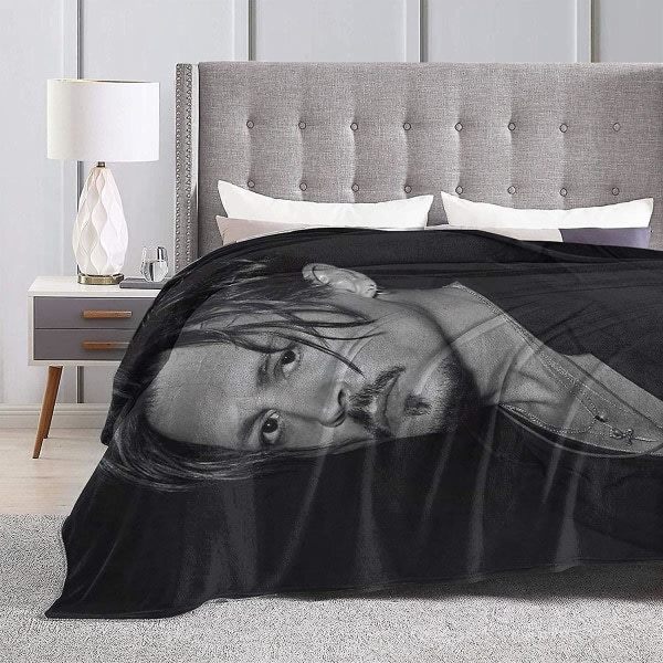 Johnny Depp Ultramjuk Mikrofiberfilt Mjuk och Varm Fluffig Mysig Mikrofiberfilt för Tryckt Filt Flanellfilt för 50x40in 125x100cm