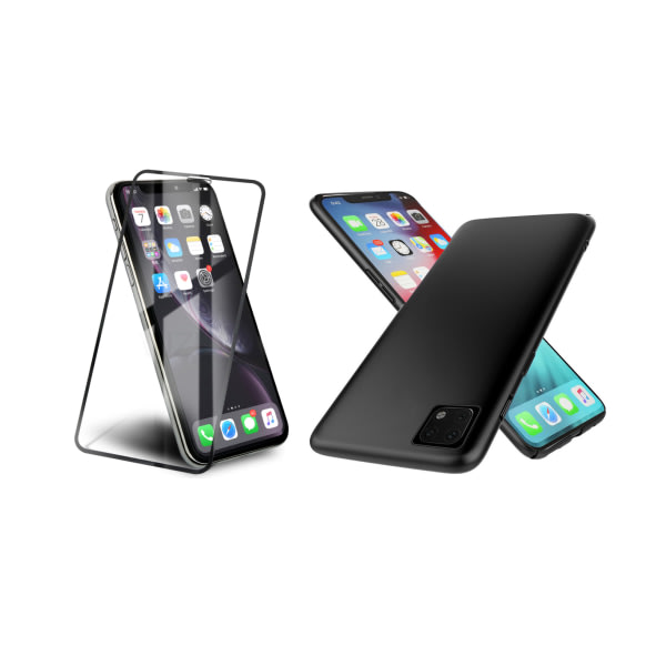 TG Mattbehandlat Silikonskal & 2.5-D Skärmskydd iPhone 11 Svart